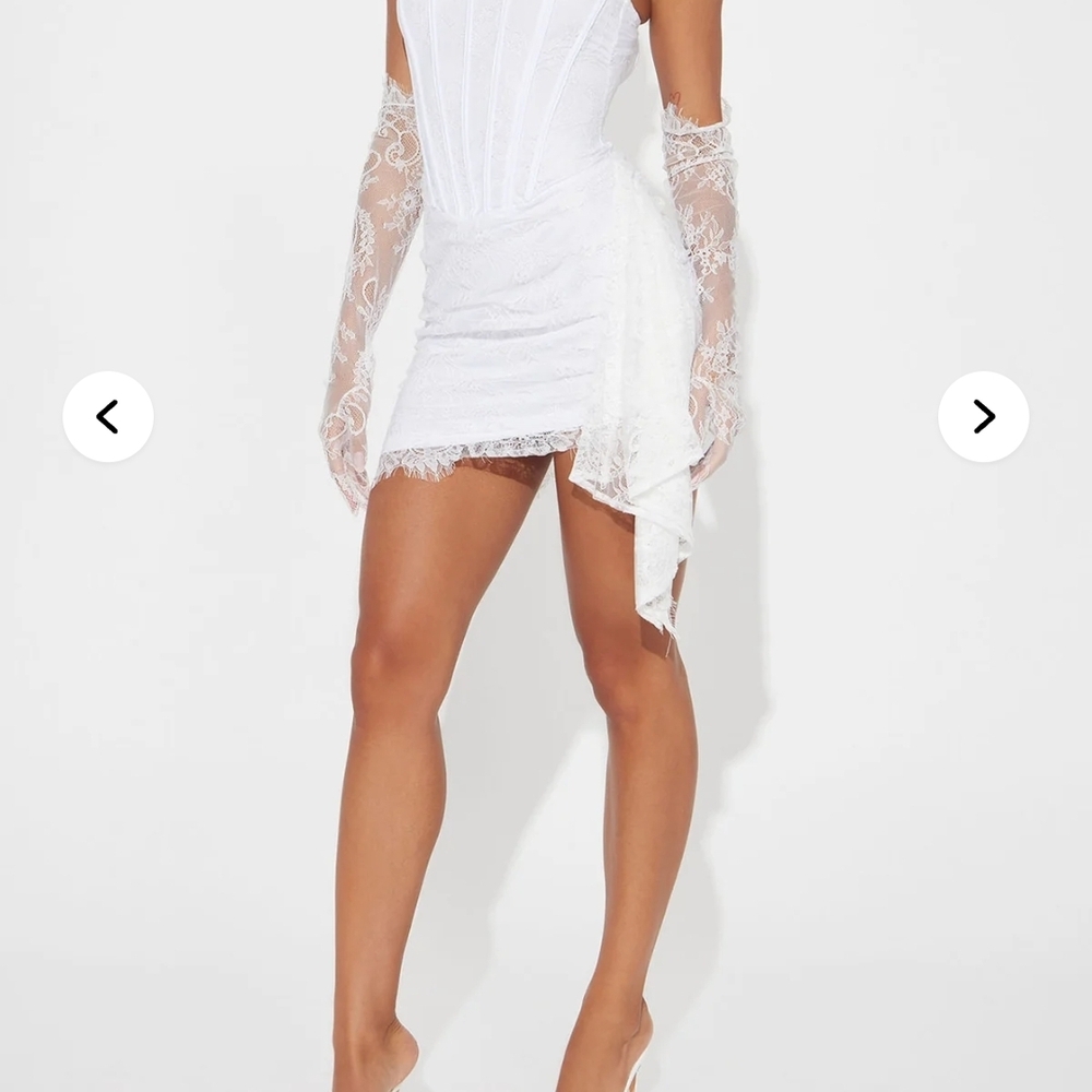 Fashion Nova White Lace Corset Mini Dress - Picture 2 of 3